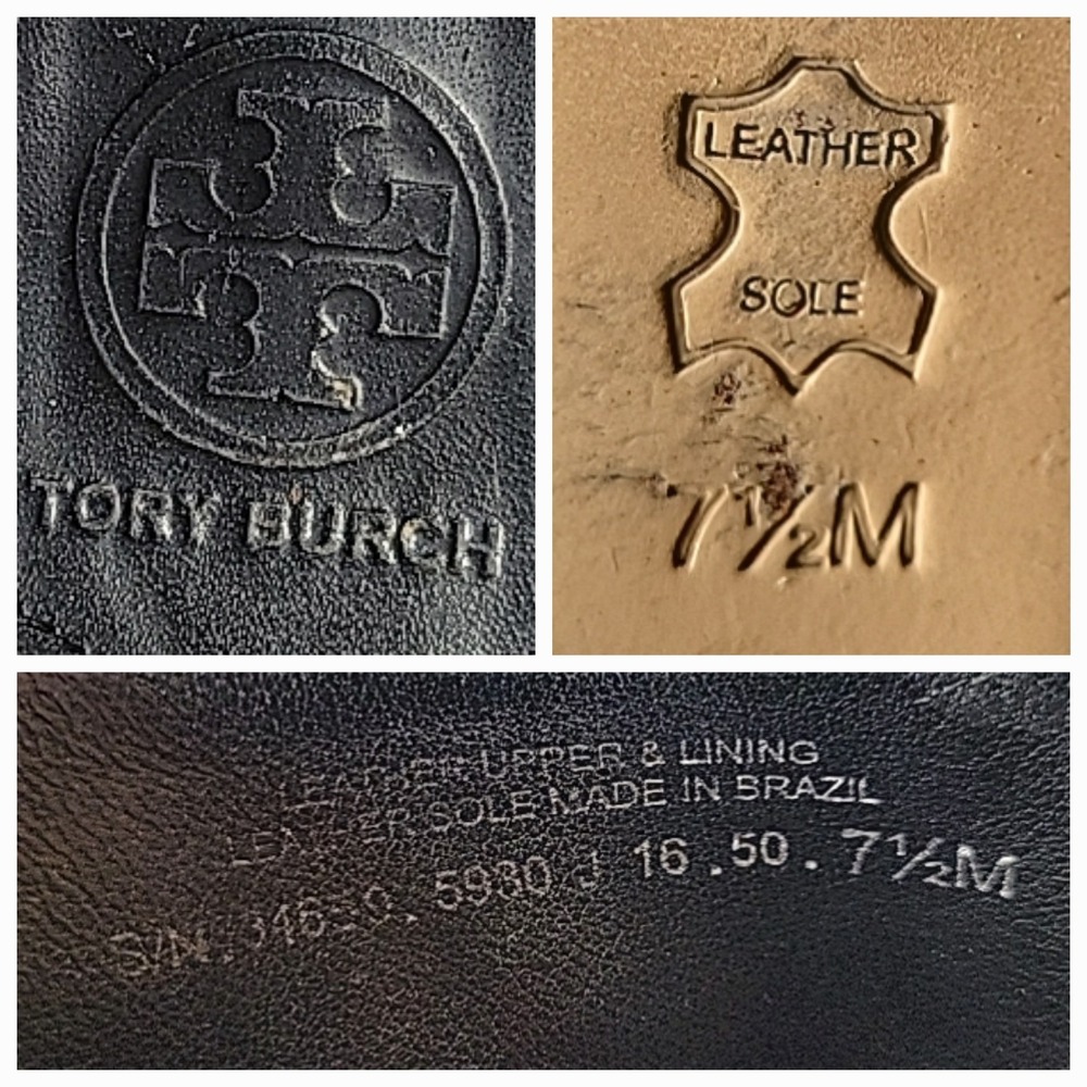 Tory Burch Ellis Open Toe Mules 7.5M Genuine Suede Chambray‎ Designer Preppy - Picture 12 of 14